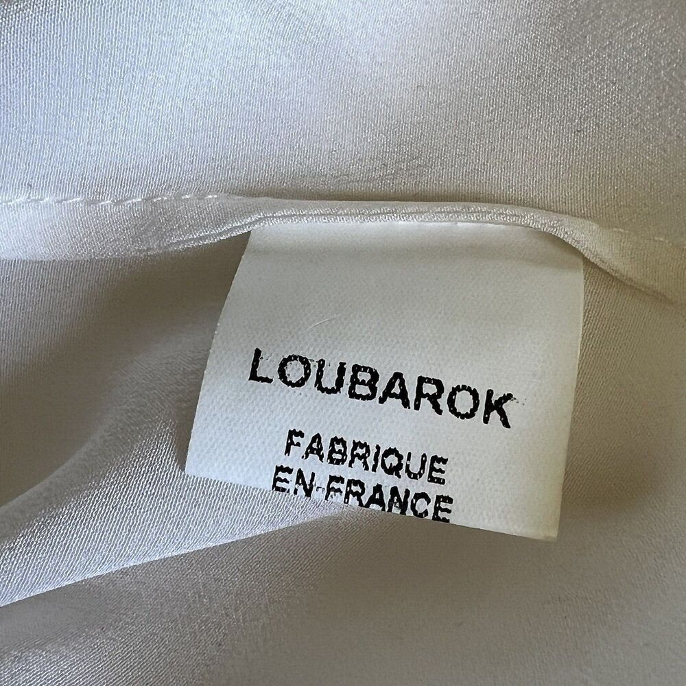 Lou Barok Paris 42 LBK Womens Tie Neck Extra Large Sleeves Blouse White/DEFECTS - Picture 7 of 12